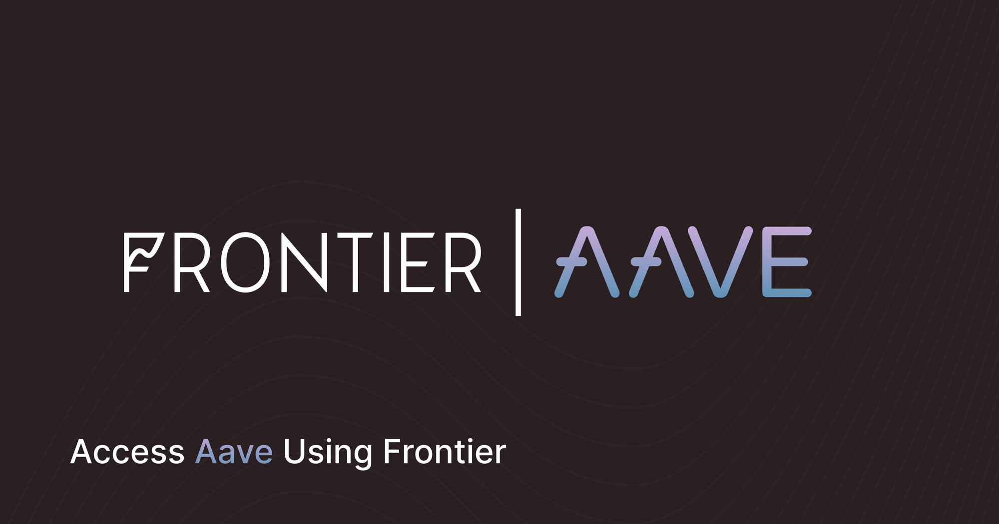 Frontier x Aave = Native Aave on Mobile📱