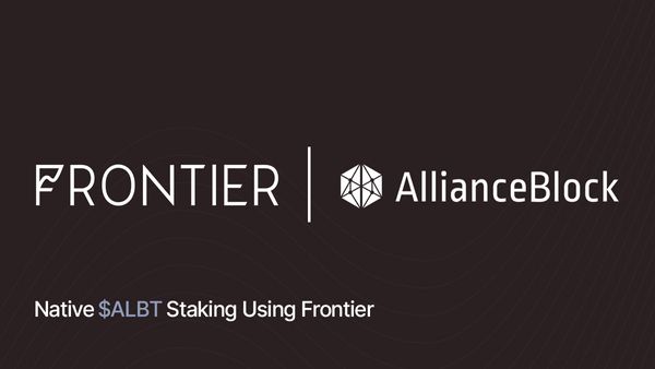 Frontier x AllianceBlock = Native $ALBT Staking on Mobile